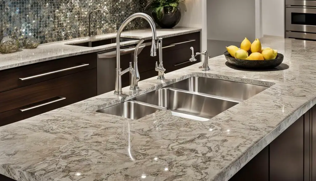 Stainless steel sink in a modern kitchen